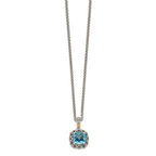 Shey Couture Sterling Silver with 14K Accent 18 Inch Antiqued Blue Topaz Necklace