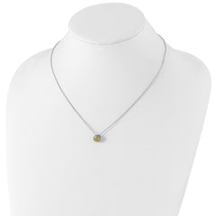 Shey Couture Sterling Silver with 14K Accent 18 Inch Antiqued Round Bezel Peridot Necklace