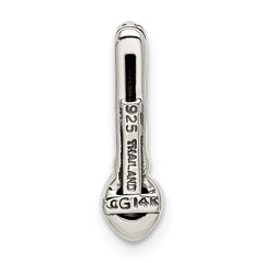 Shey Couture Sterling Silver Antiqued with 14k Accent Polished Rhodolite Garnet Chain Slide Pendant