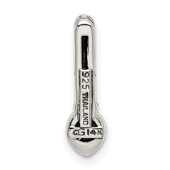 Shey Couture Sterling Silver Antiqued with 14k Accent Polished Created Emerald Chain Slide Pendant