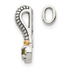 Shey Couture Sterling Silver Antiqued with 14k Accent Polished Peridot Chain Slide Pendant