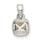 Shey Couture Sterling Silver Rhodium-plated with 14k Accent Polished Cushion-cut Milky Opal Pendant