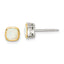 Shey Couture Sterling Silver Rhodium-plated with 14k Accent Milky Opal Square Stud Earrings