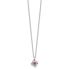 Shey Couture Sterling Silver Rhodium-plated with 14K Accent .55Amethyst and .06Pink Quartz 18 inch Necklace