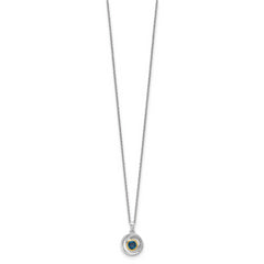 Shey Couture Sterling Silver Rhodium-plated with 14k Accent London Blue Topaz 18 inch Necklace
