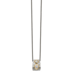 Shey Couture Sterling Silver Antiqued with 14K Accent Diamond 18 Inch Necklace
