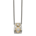 Shey Couture Sterling Silver Antiqued with 14K Accent Diamond 18 Inch Necklace