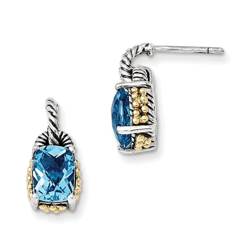 Sterling Silver w/14k Sky Blue Topaz Earrings Main image