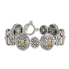 Shey Couture Sterling Silver with 14K Accent 8 Inch Antiqued Toggle Bracelet