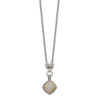 Shey Couture Sterling Silver with 14K Accent 17 Inch Antiqued Diamond Necklace
