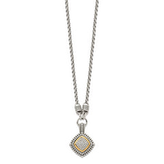 Shey Couture Sterling Silver with 14K Accent 17 Inch Antiqued Diamond Necklace