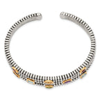 Shey Couture Sterling Silver 14K Accent Multi-Gemstone Antiqued Cuff Bracelet