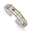 Shey Couture Sterling Silver with 14K Accent Antiqued Bezel .36Amethyst/.55Blue Topaz/.18Citrine/.35Garnet/.30Peridot Cuff Bracelet