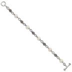 Shey Couture Sterling Silver 8 Inch Antiqued 8-8.5mm Freshwater Cultured Pearl Bracelet