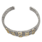 Sterling Silver Gold-Plated Blue Topaz Women's Cuff Bracelet by Shey Couture