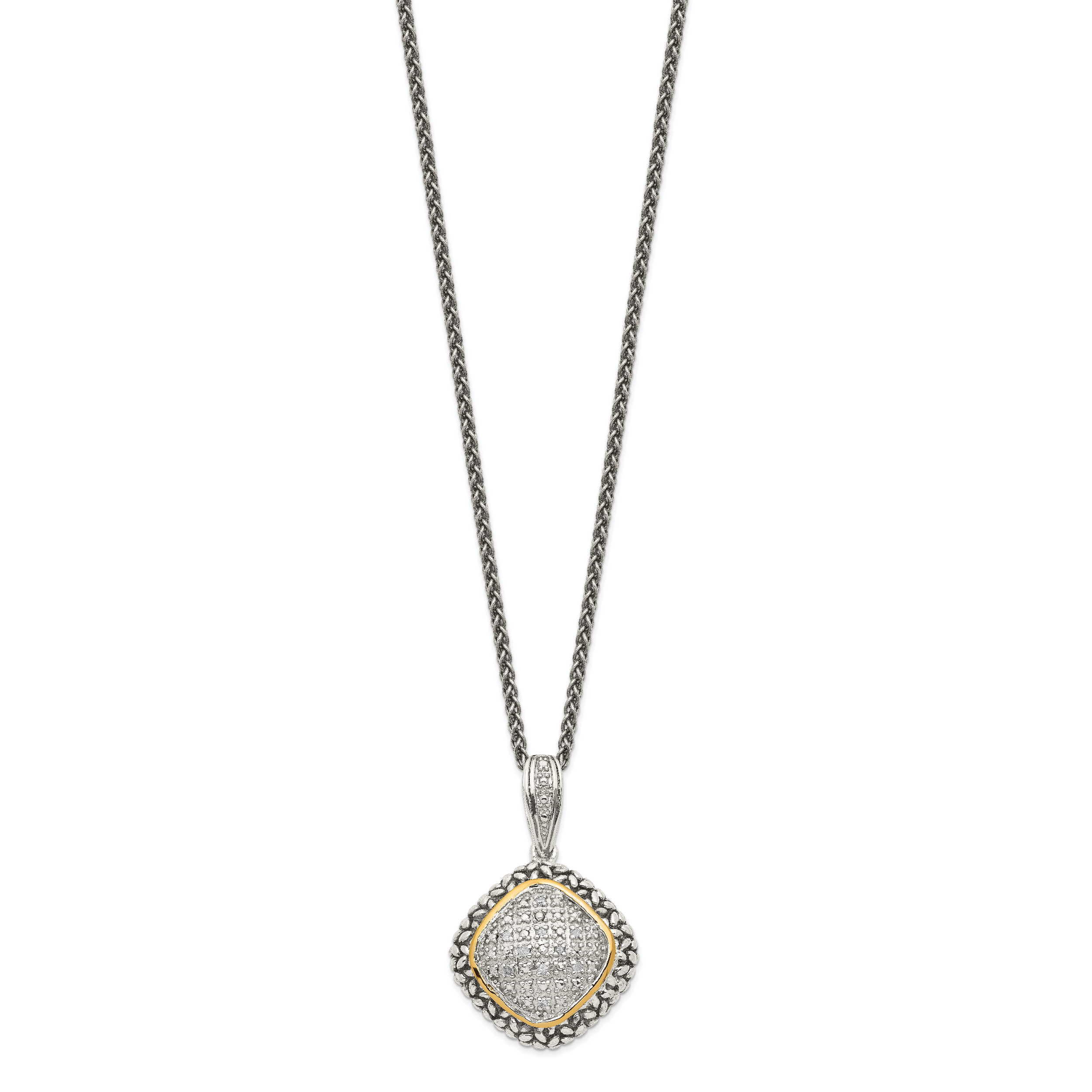 Shey Couture Sterling Silver with 14K Accent 18 Inch Antiqued Diamond Necklace