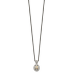 Shey Couture Sterling Silver Antiqued with 14K Accent 18 Inch Diamond Necklace