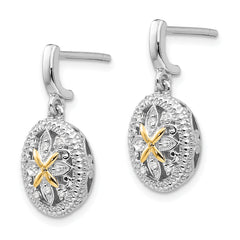 Shey Couture Sterling Silver Diamond Dangle Earrings with 14K Gold Accents