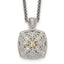 Shey Couture Sterling Silver Antiqued with 14K Accent 18 Inch Diamond Vintage Necklace