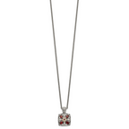 Shey Couture Sterling Silver with 14K Accent 18 Inch Antiqued Diamond and Marquise Garnet Necklace