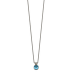Shey Couture Sterling Silver with 14K Accent 18 Inch Antiqued Cushion Blue Topaz Necklace