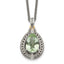 Shey Couture Sterling Silver with 14K Accent 18 Inch Antiqued Diamond and Pear Shaped Green Quartz Necklace