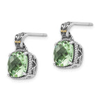 Shey Couture Sterling Silver 14K Gold Prasiolite Dangle Earrings