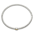 Sophia Jewelers: Sterling Silver & 14K Gold Blue Topaz Bangle Elegant Vintage Style