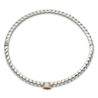 Sophia Jewelers Sterling Silver & 14K Gold Black Onyx Hinged Bangle Bracelet