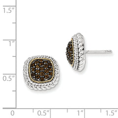 Sophia Jewelers 14K Gold Two-Tone Smoky Quartz Cluster Earrings