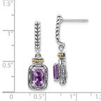 Sophia Jewelers Sterling Silver & 14K Gold Amethyst Dangle Earrings