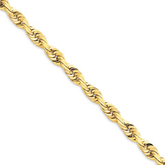 14K 5.0mm Diamond Cut Quadruple Rope Chain