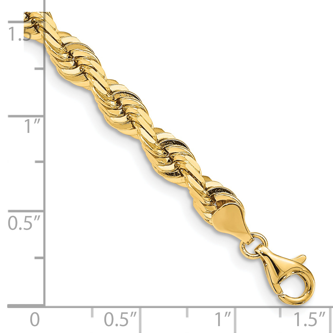 14K 8 Inch 7mm Diamond-cut Quadruple Rope Fancy Lobster Clasp Chain Secondary image