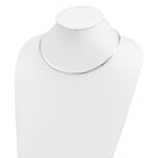 Sterling Silver 925 Omega Necklace, 18 Inch, 4mm Width, Polished Finish, Lobster Clasp