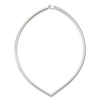 Sophia Jewelers 925 Sterling Silver Polished V-Shaped Omega Necklace