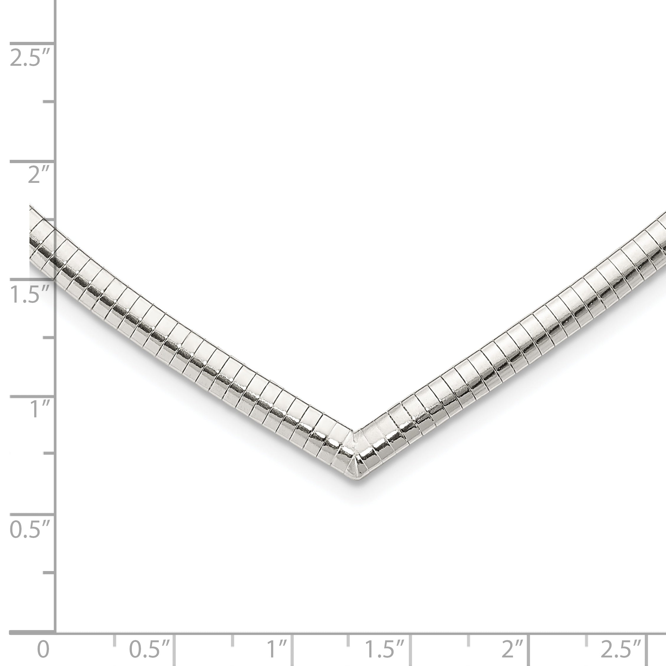 Sophia Jewelers 925 Sterling Silver Polished V-Shaped Omega Necklace