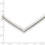 Sophia Jewelers 925 Sterling Silver Polished V-Shaped Omega Necklace
