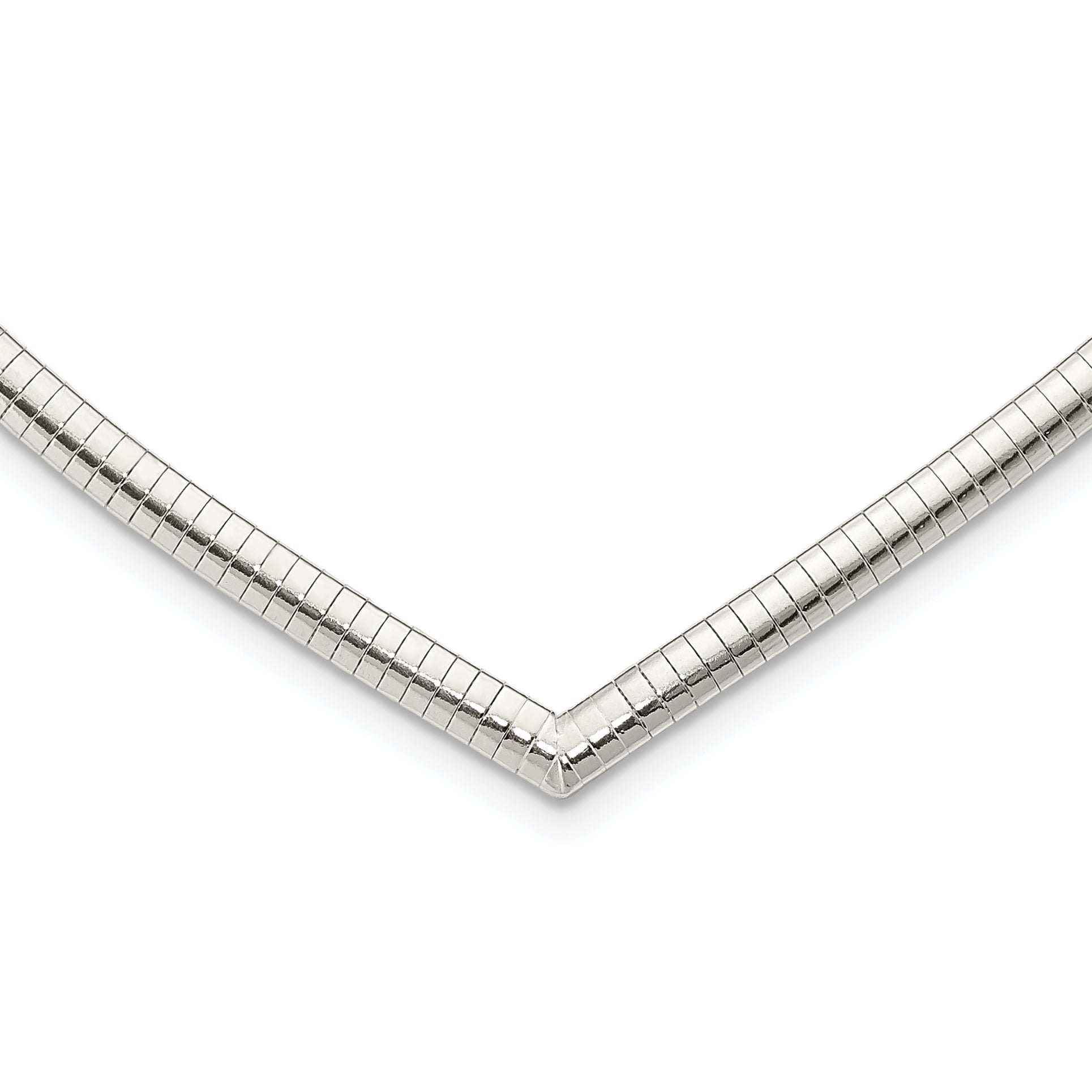 Sterling Silver 4mm Cubetto V-shaped Necklace Main image