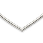 Sterling Silver 4mm Cubetto V-shaped Necklace