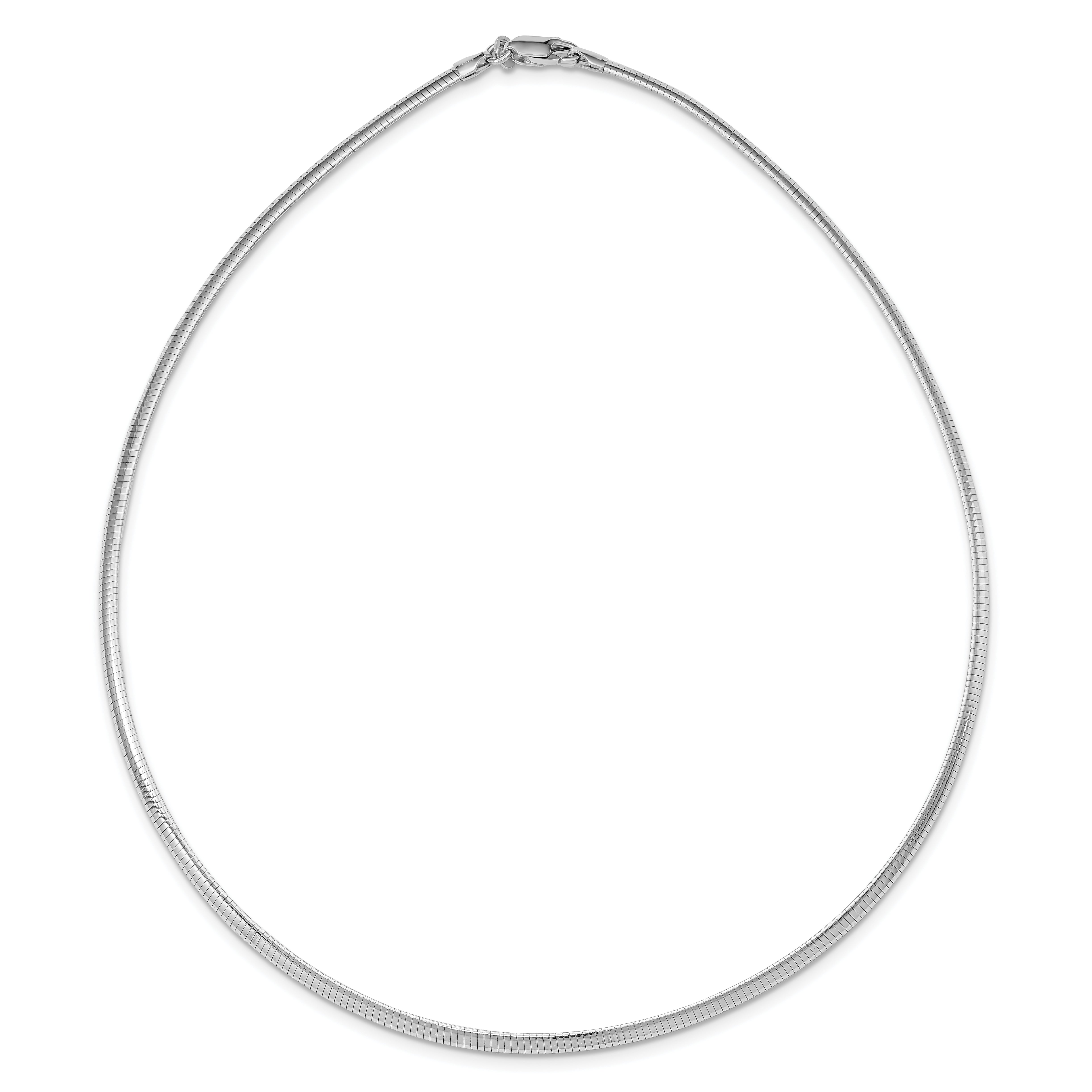 Sterling Silver Rhodium Plated 3mm Cubetto Necklace