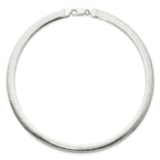 Sterling Silver 925 Reversible Polished Omega Necklace 17 Diamond-Cut