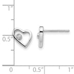 Sophia Jewelers Sterling Silver Diamond Heart Earrings in Gift Box