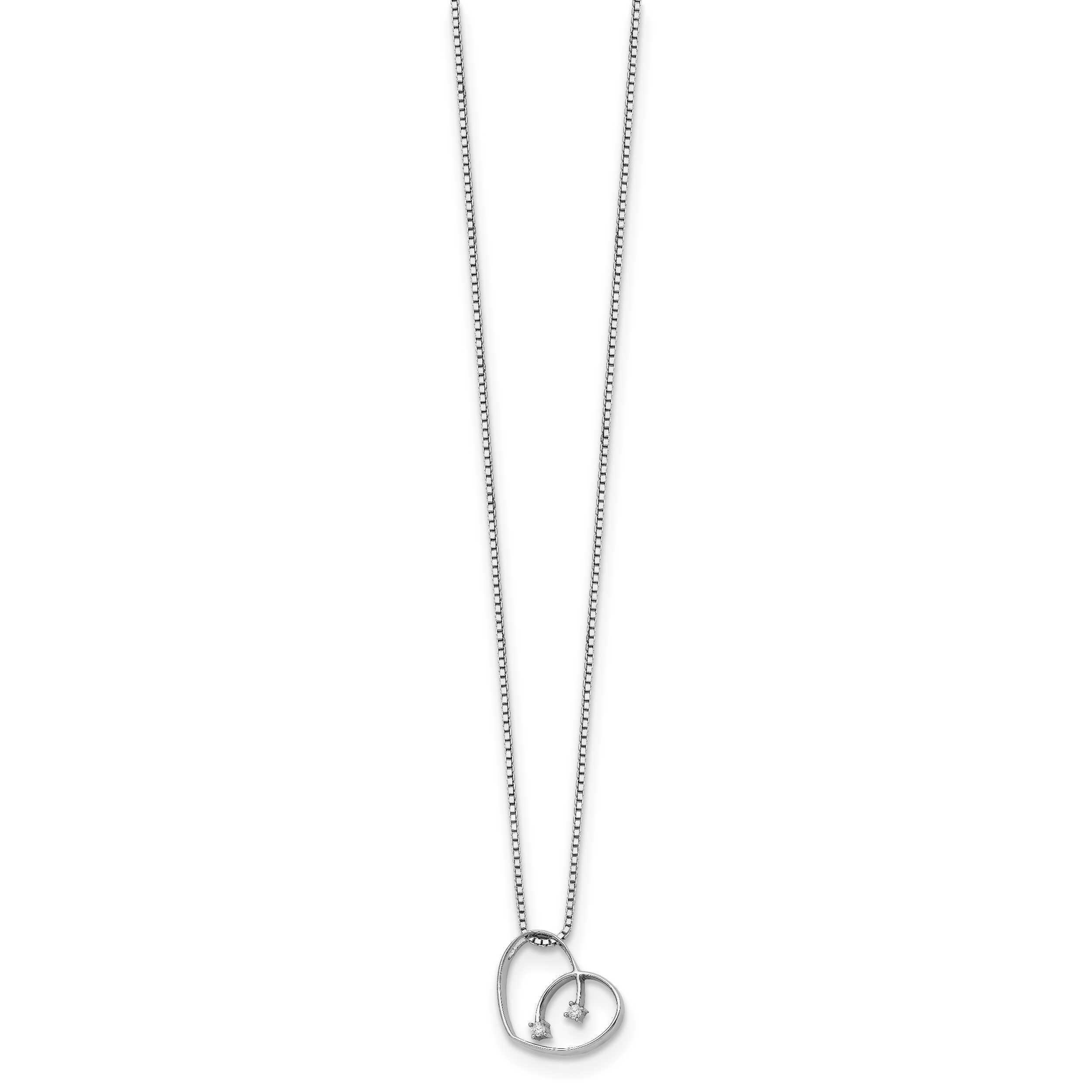White Ice Sterling Silver Heart Necklace with Diamonds and Rhodium Finish Secondary image