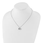 White Ice Sterling Silver Heart Necklace with Diamonds and Rhodium Finish