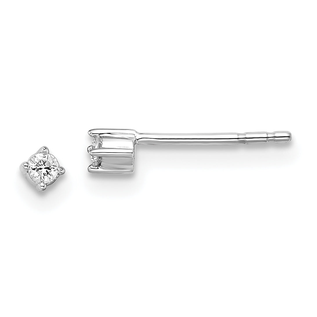 White Ice Sterling Silver Rhodium-plated Diamond Stud Post Earrings Main image