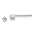 White Ice Sterling Silver Rhodium-plated Diamond Stud Post Earrings