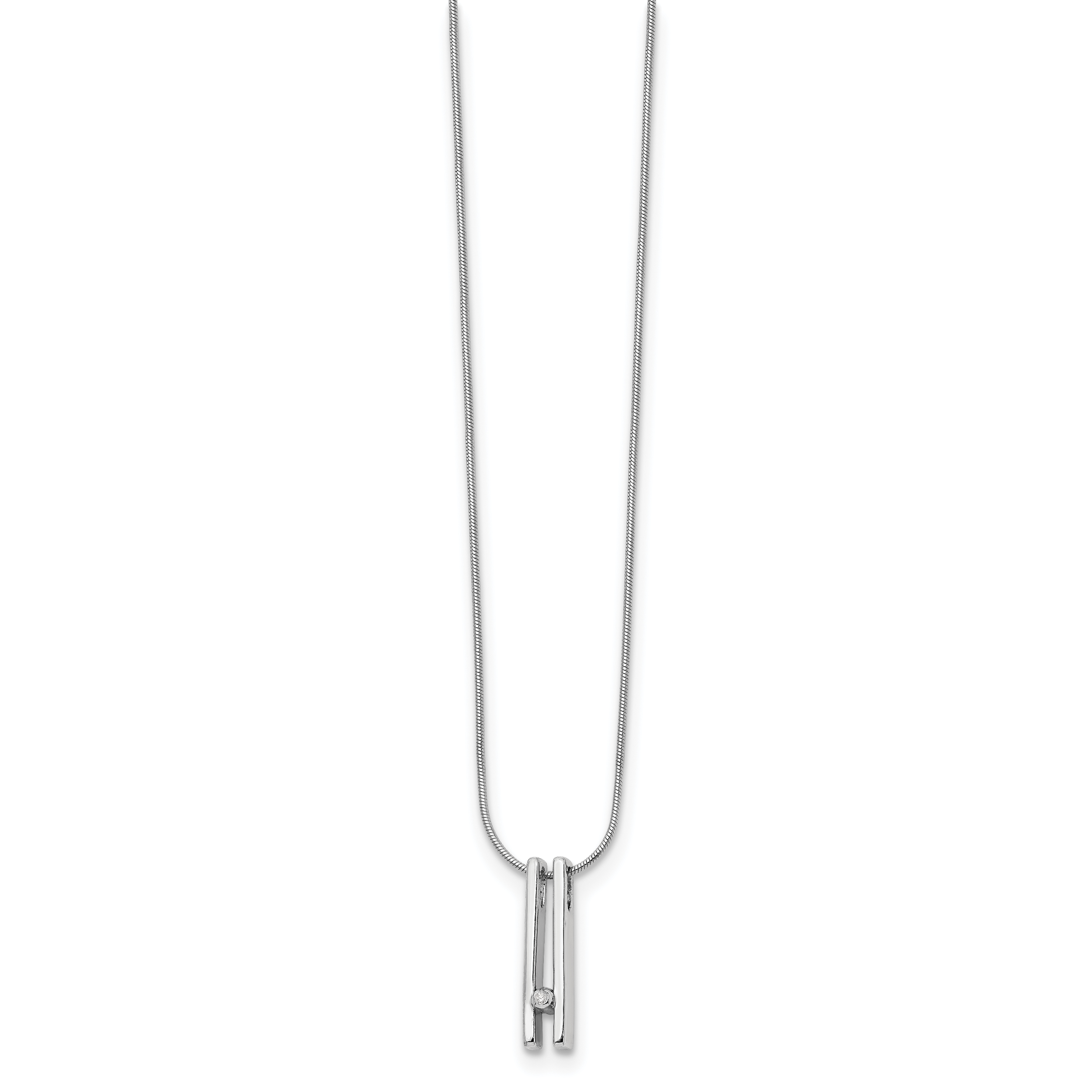 White Ice Sterling Silver Diamond Necklace with Rhodium Polished Finish Secondary image