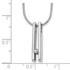 White Ice Sterling Silver Diamond Necklace with Rhodium Polished Finish