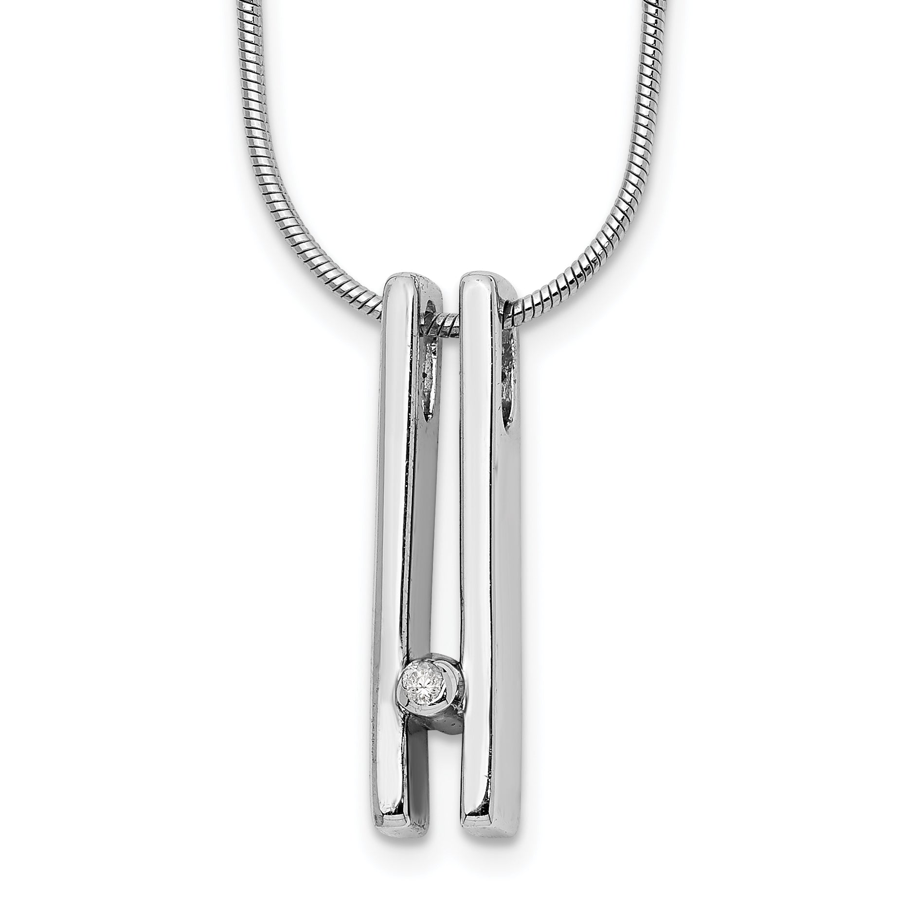 White Ice Sterling Silver Rhodium-plated 18 Inch Diamond Necklace with 2 Inch Extender Main image
