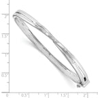 Sophia Jewelers Sterling Silver Diamond X Bangle with Rhodium Polish